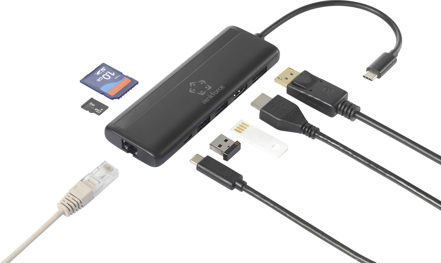 B-Ware Renkforce Rf Dks 800 8 In 1 8 K Dual 4 K Usb C Dockingstation Netzteil Ladekabel