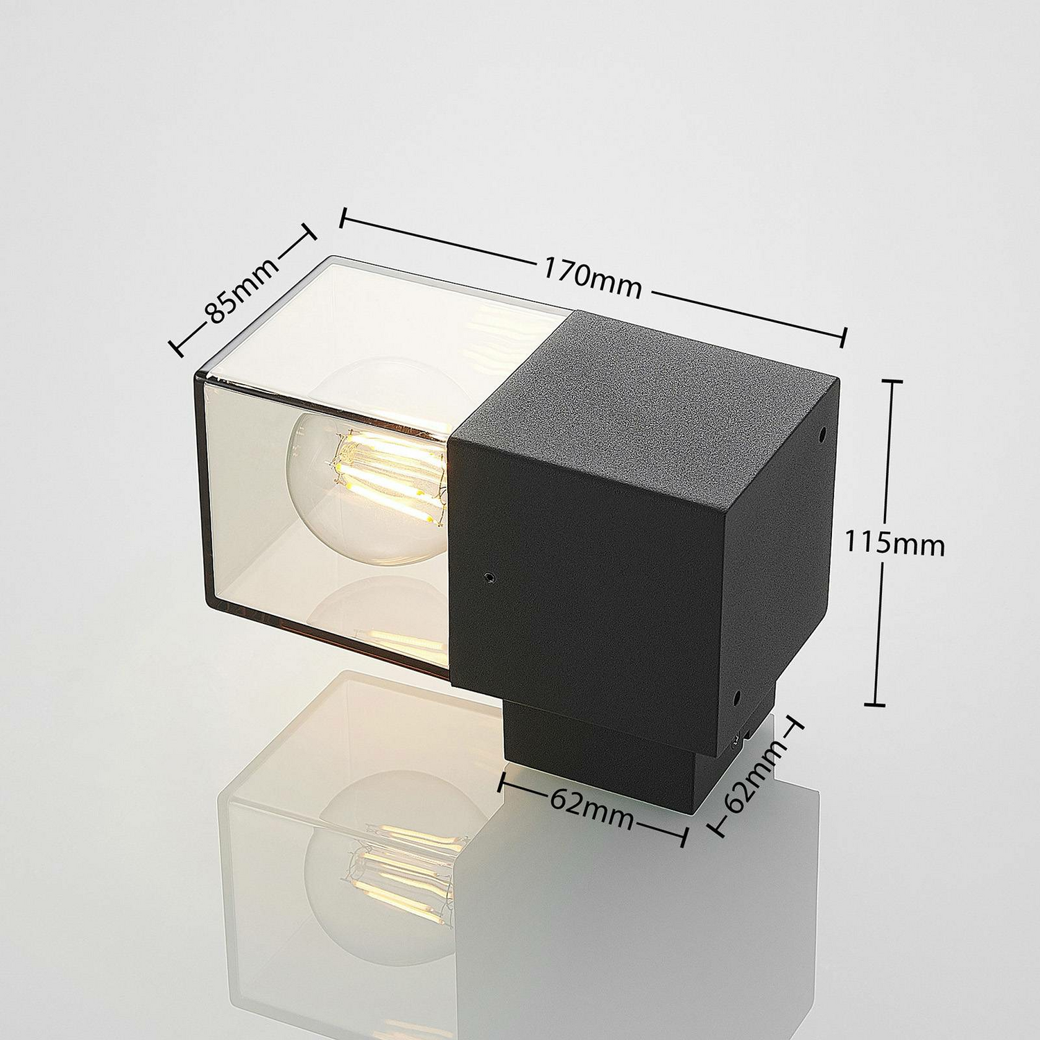 Lucande Keke Außenwandleuchte Wandleuchte Wandlampe Lampe Leuchte E27 Grafitgrau B-Ware