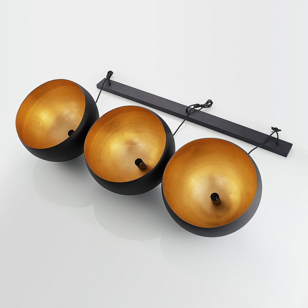 Lindby Tarjei Pendelleuchte Hängeleuchte Deckenlampe Leuchte 146cm Schwarz Gold B-Ware