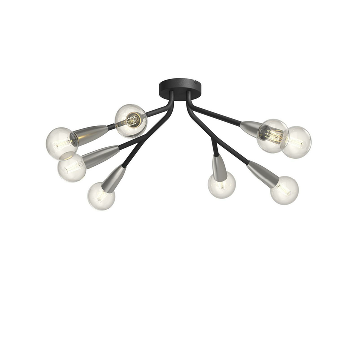 Lucande Carlea Deckenlampe Deckenlampe Lampe Leuchte 8-fl. E27 schwarz-nickel