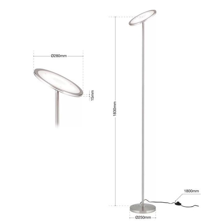 Led Deckenfluter Oscar Dimmbar Kopf Justierbar Stehlampe Stehleuchte Defektware D-Ware