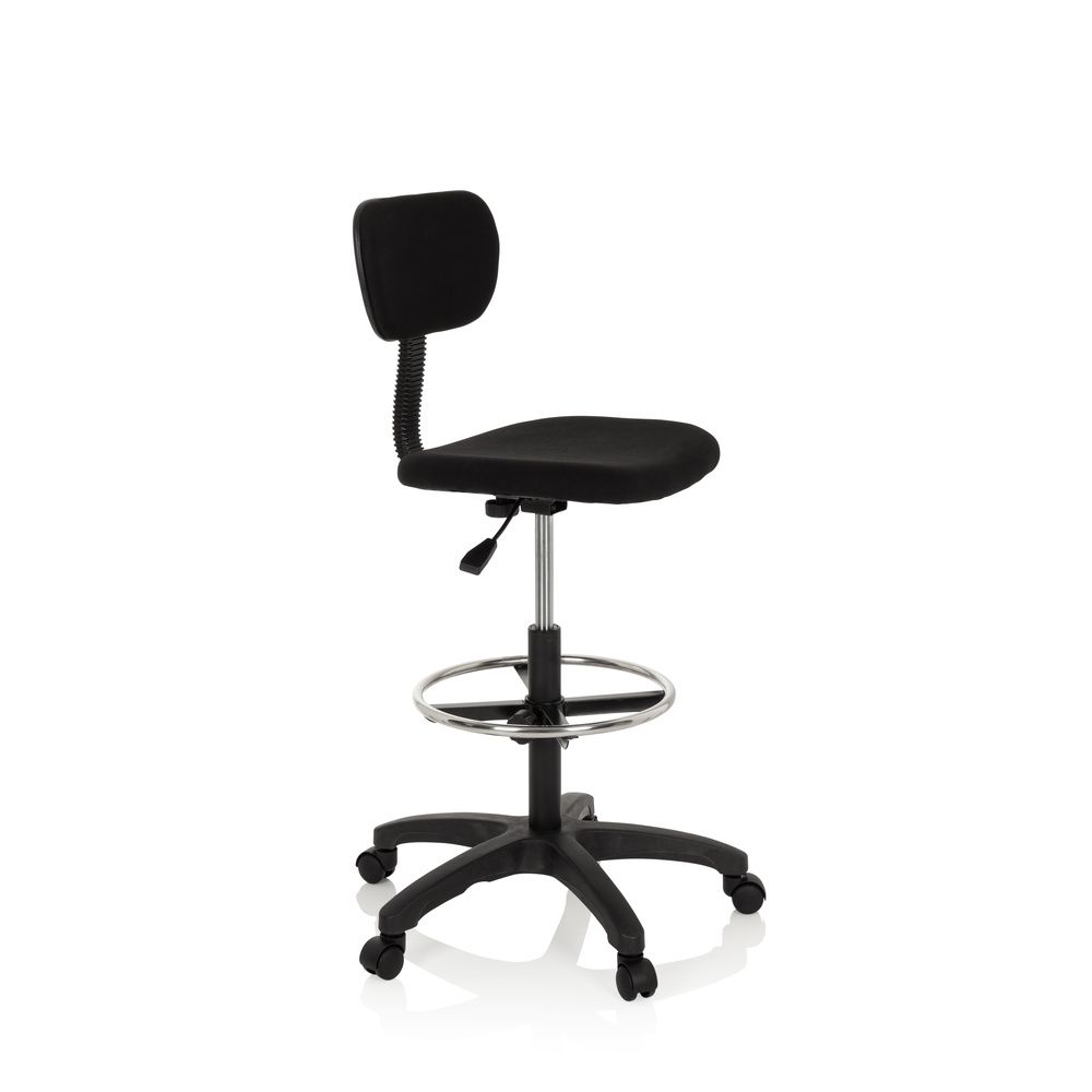 hjh OFFICE Arbeitsstuhl TOP WORK 05 Hocker schwarz Stoff höhenverstellbar 100kg - 4251084680046