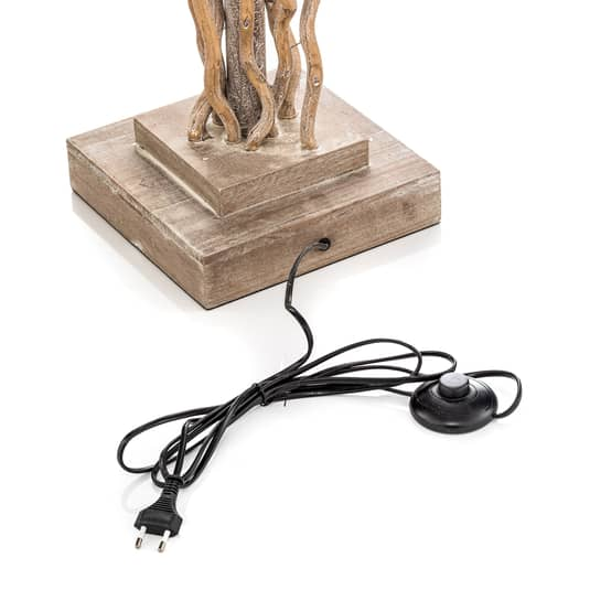 B-Ware Euluna Stehleuchte Stehlampe Lampe Leuchte Marica Stoffschirm Und Holzelement