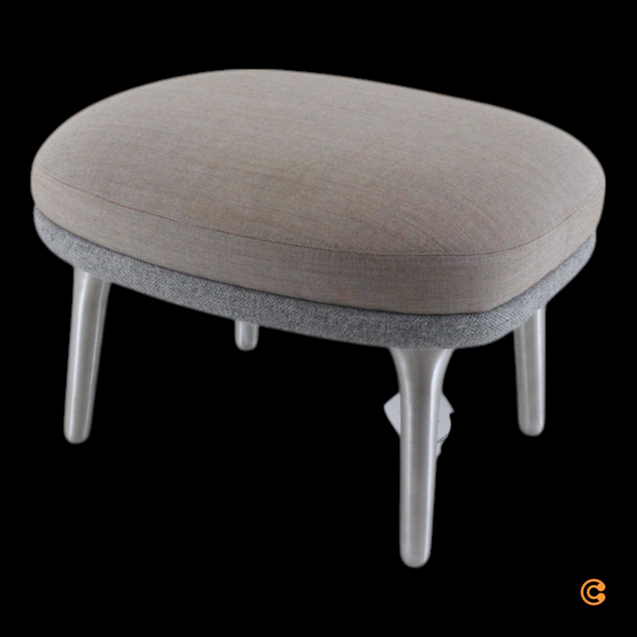 Fritz Hansen Ro JH11 Fußhocker Hocker Fußablage Stoff Füße aus Aluminium