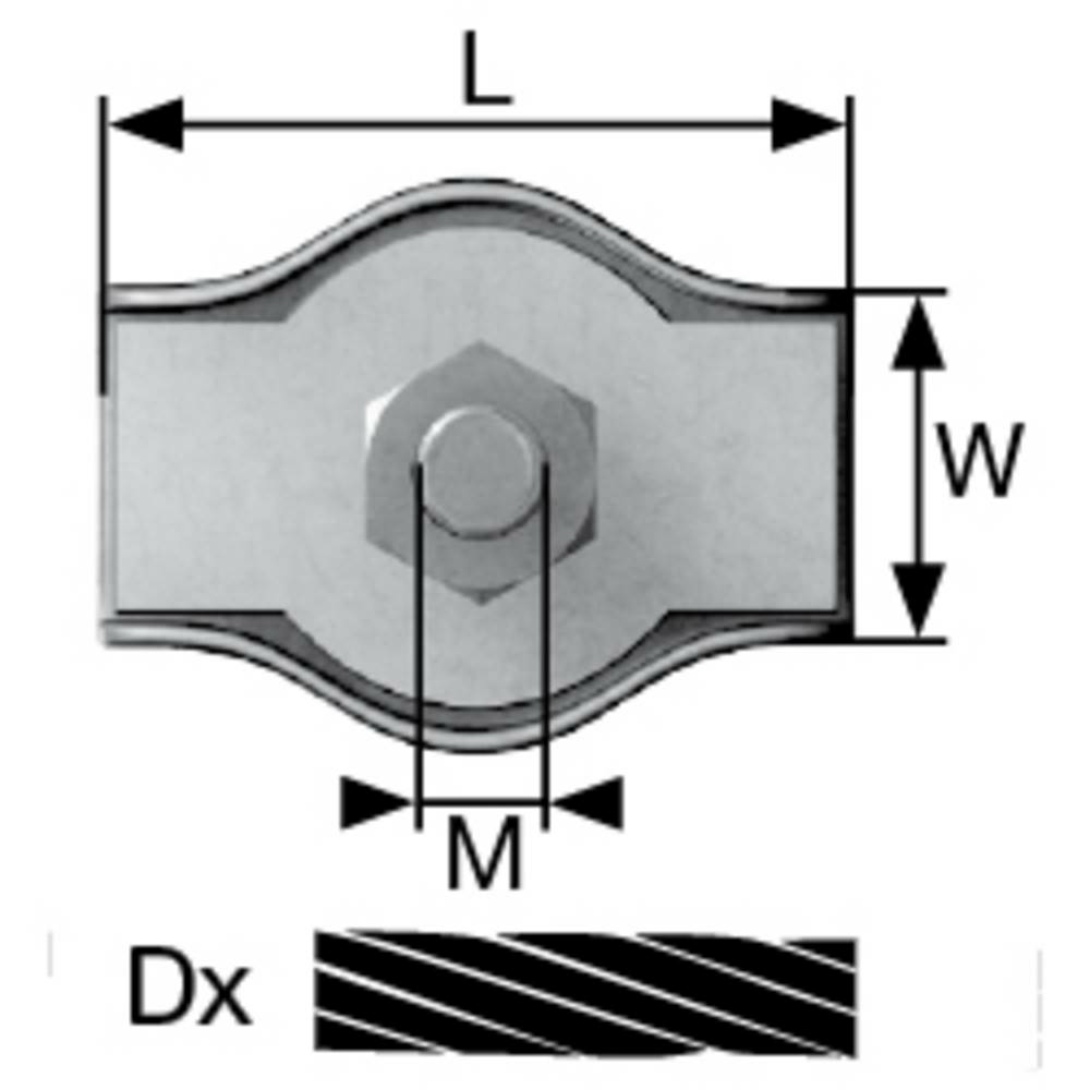 B-Ware Dörner + Helmer Simplex Seilklemme 4 Mm Stahl Galvanisch Verzinkt 4814404 20 St.