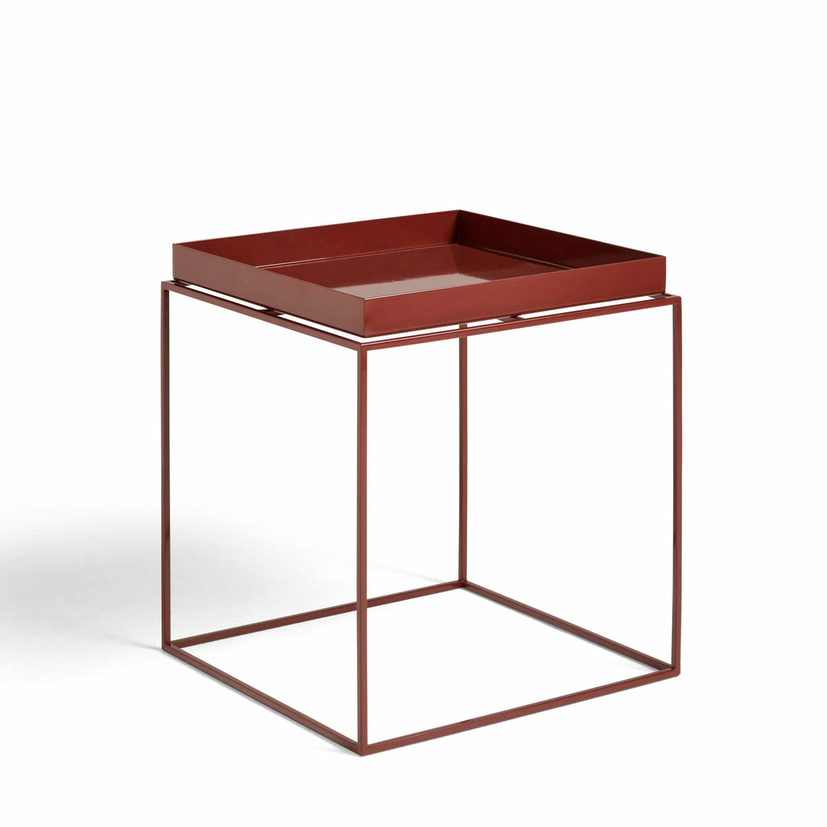 B-Ware Hay Tray Table 40x40 Cm Chocolate Glänzend Braun Tisch Nachttisch Beistelltisch