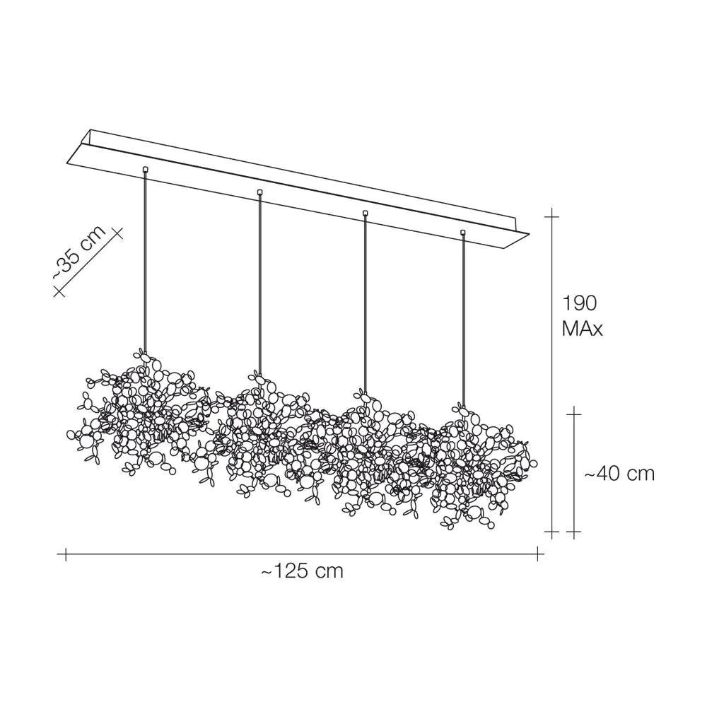 Terzani Argent 4 Linear Pendant Pendelleuchte Edelstahl Hängelampe Beleuchtung - 150374