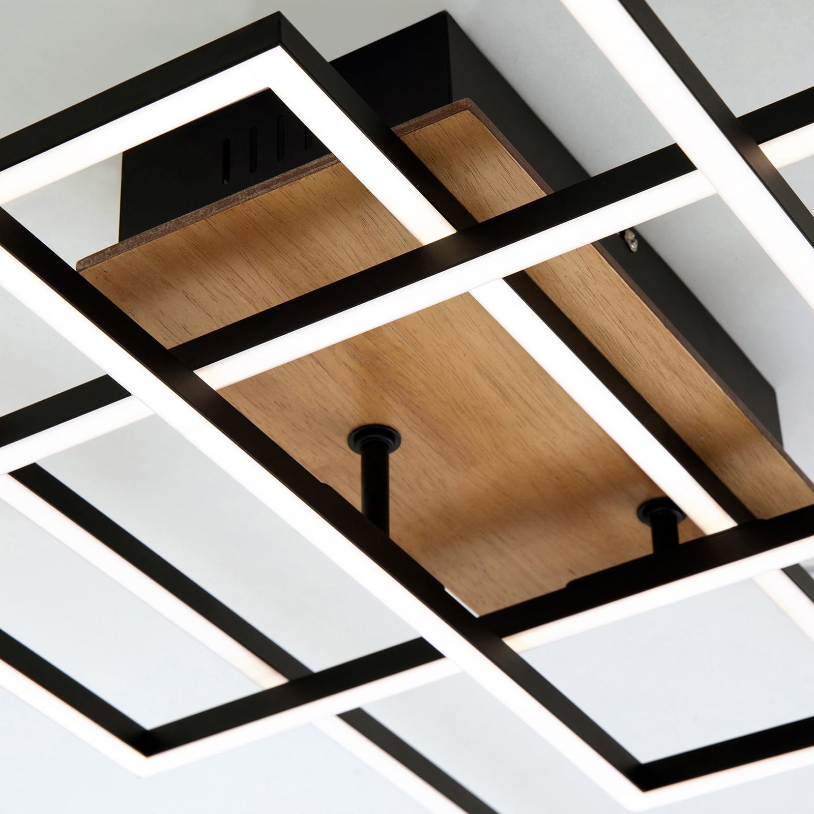 Briloner Deckenlampe Frame CCT LED Leuchte dimmbar schwarz holz 104x42cm - 4002707388456
