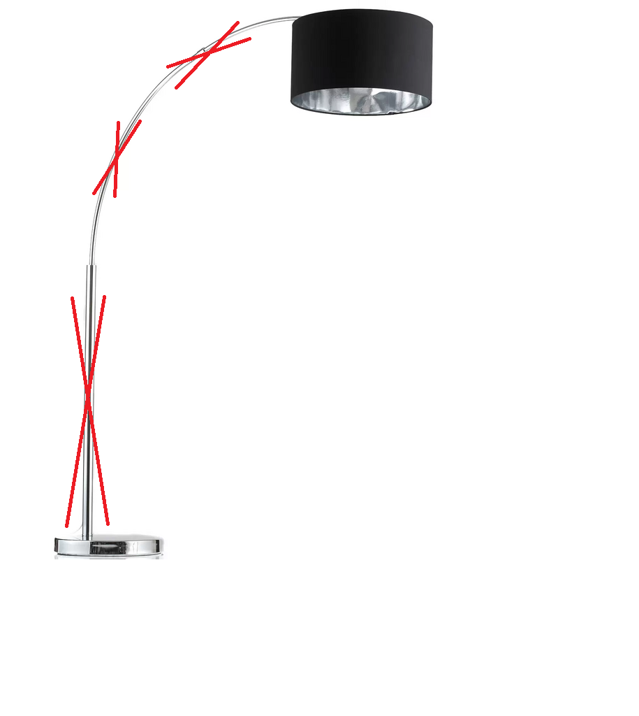 Searchlight Bogenleuchte Mara Stehleuchte Stehlampe Lampe chrom schwarz