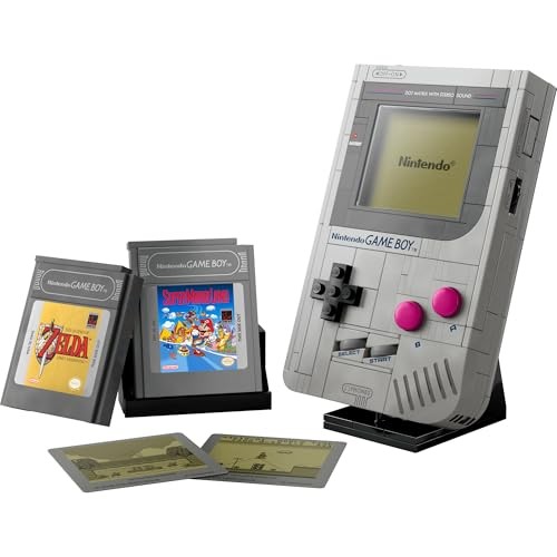 LEGO Super Mario Game Boy - Spielzeug Für Erwachsene - Nintendo Deko Mit 2 Modulen Inkl. Zelda & Einem Stand - Retro Modellbau Zum Ausstellen - Kreat - 5702017816616