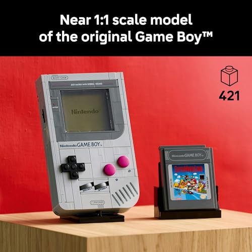 LEGO Super Mario Game Boy - Spielzeug Für Erwachsene - Nintendo Deko Mit 2 Modulen Inkl. Zelda & Einem Stand - Retro Modellbau Zum Ausstellen - Kreat - 5702017816616