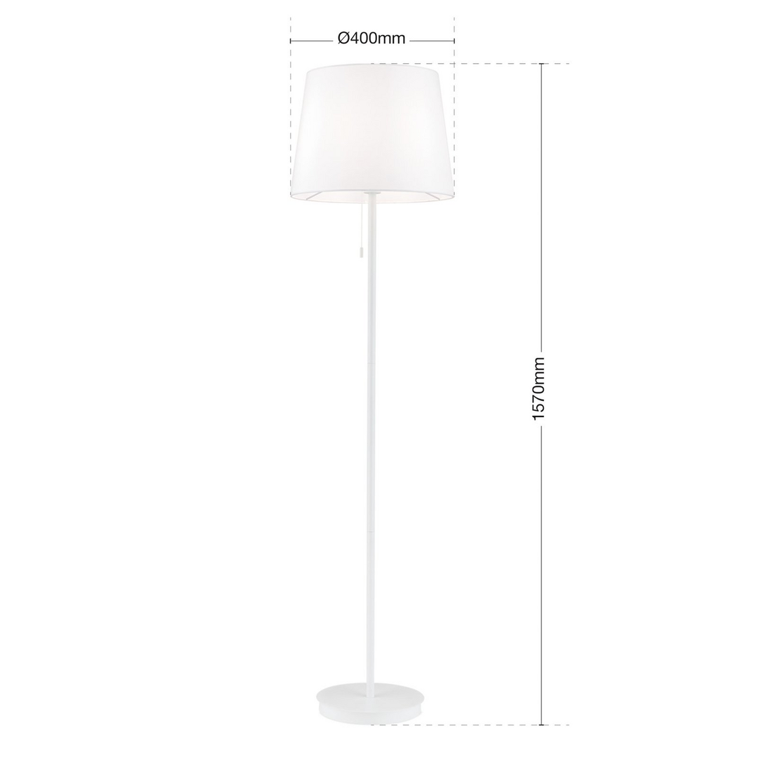 Textil-Stehleuchte Ludwig weiß Stehlampe Lampe Leucht Licht Spot Leselampe