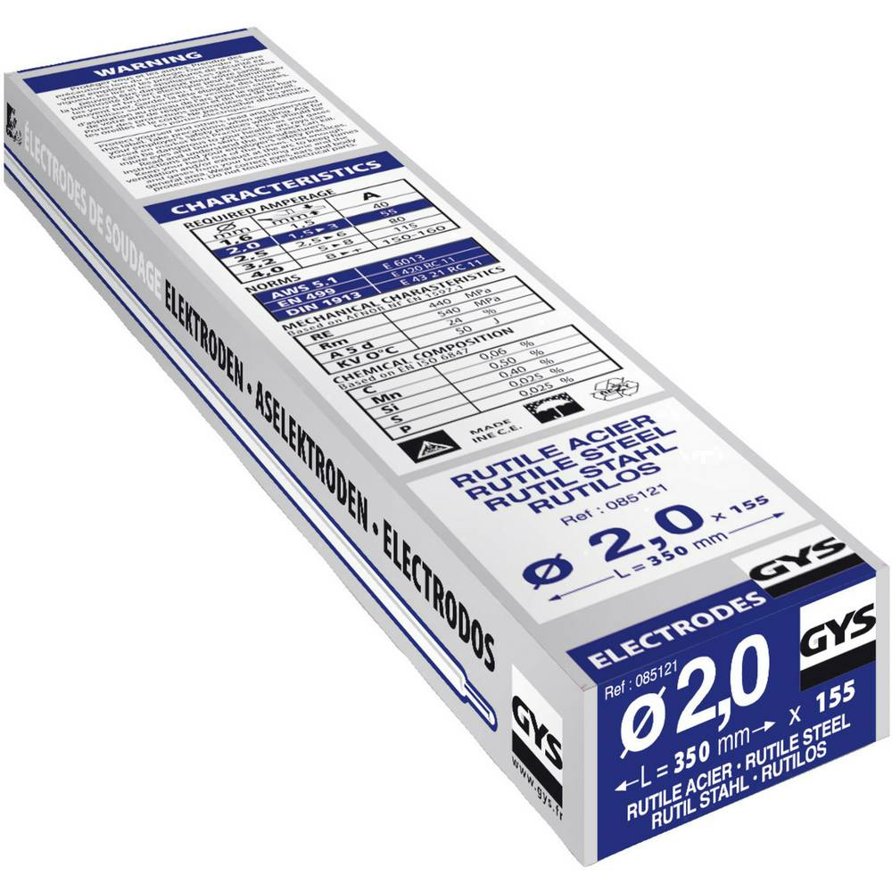 B-Ware Schweißelektroden Rutil Elektroden Stahl 2 Mm 155 Stück 350 Mm 55 A 2 Stück - 3154020085121