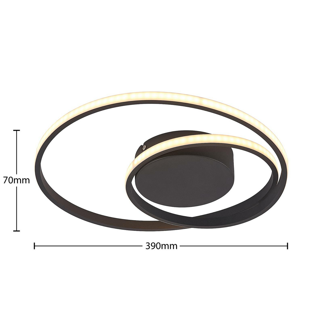 Lindby Led Deckenlampe Emisua Deckenlampe Lampe Cct Dimmbar 22 Watt Schwarz B-Ware