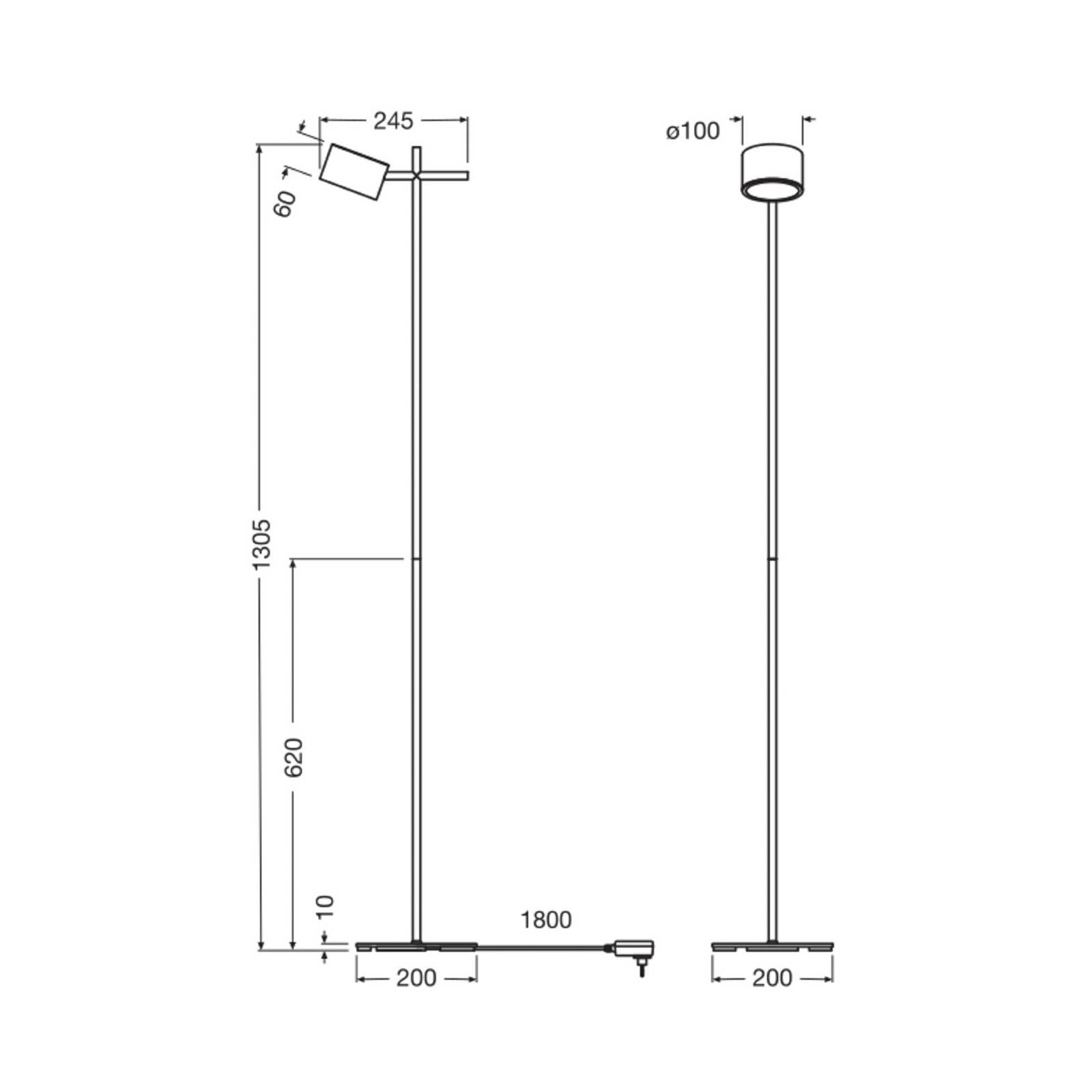 OSRAM LED Floor Lamp Decor Kyoto, Aluminium, Black, Dimmable - 4058075846661