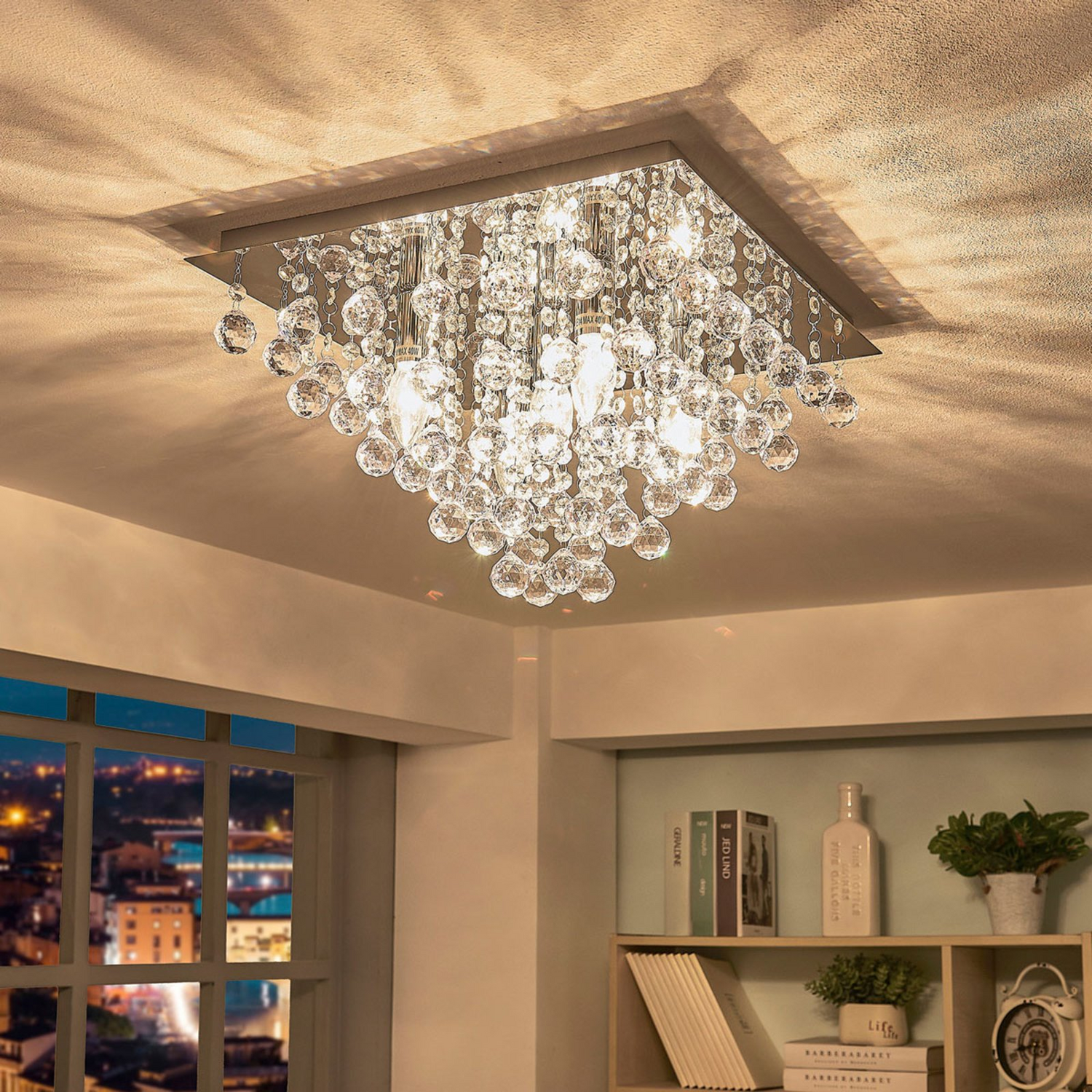 Lindby Annica Deckenlampe Deckenleuchte Lampe Leuchte Licht Acrylbehang Silber B-Ware - 4251096535877