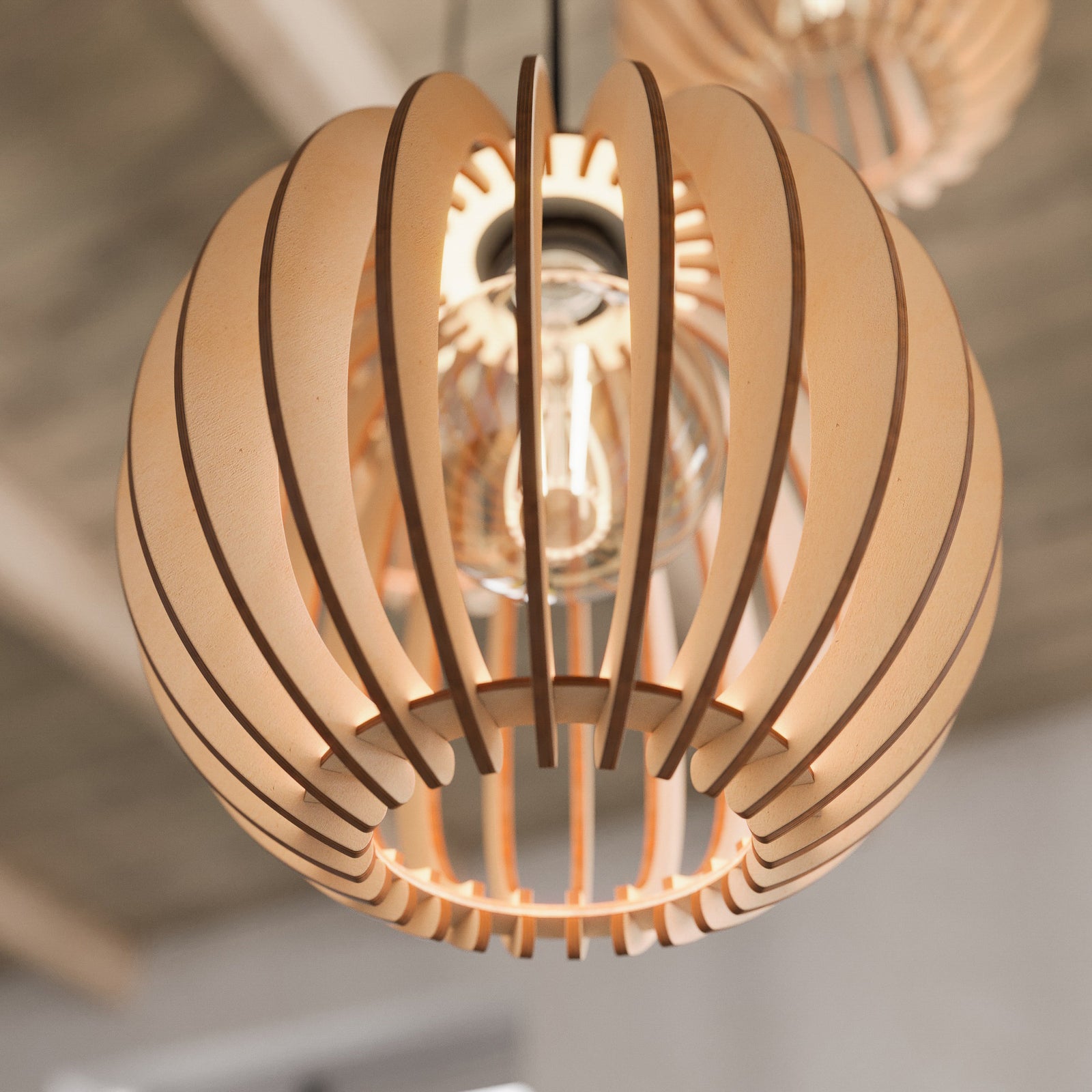 Envostar Hängeleuchte Clay 3-flammig LED Pendelleuchte Lampe birke schwarz Ø51cm - 4251911724257