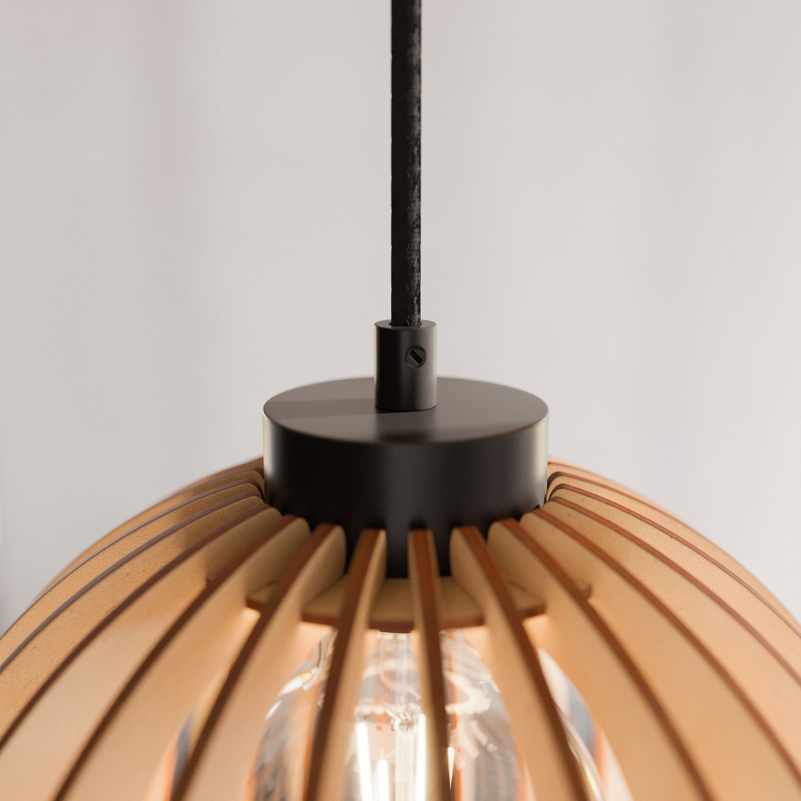 Envostar Hängeleuchte Clay 3-flammig LED Pendelleuchte Lampe birke schwarz Ø51cm - 4251911724257