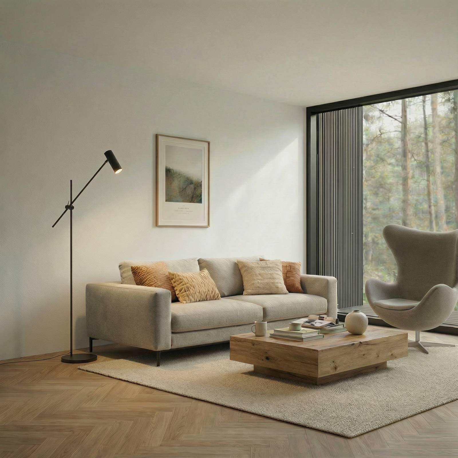 Lindby Vilo Floor Lamp, Black, 153 Cm, GU10, Adjustable - 4255830905988