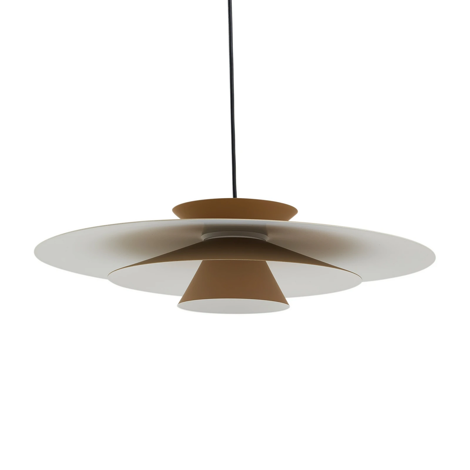 Suspension LED Lucande Livie, lampe suspendue en aluminium beige Ø 50 cm