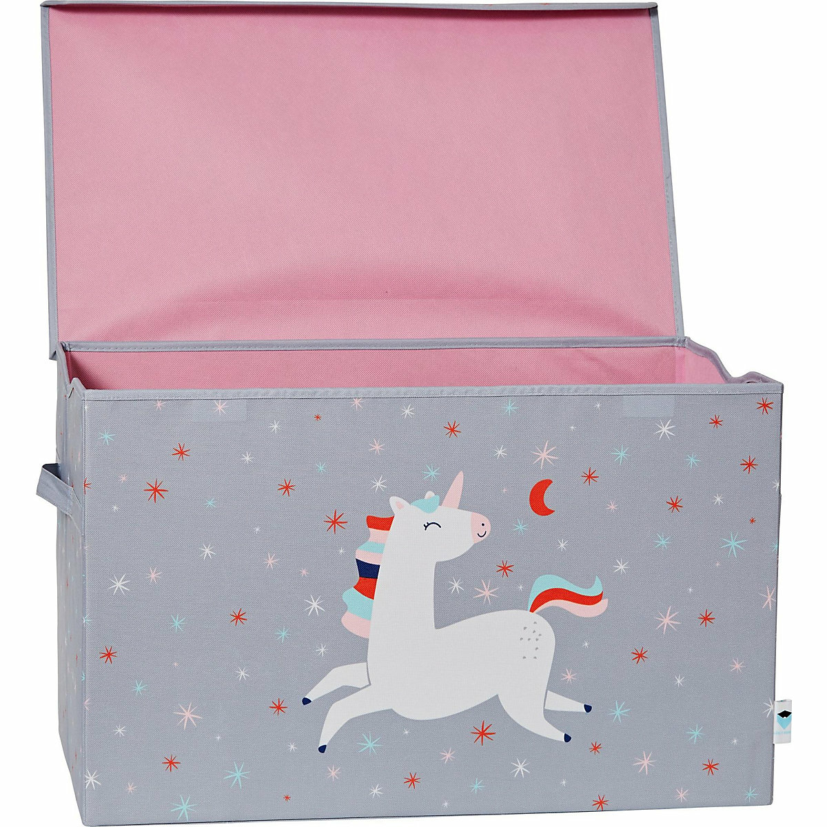 B-Ware Store.It! Spielzeugtruhe Einhorn Spielzeugkiste Truhe Spieltruhe Grau Rosa