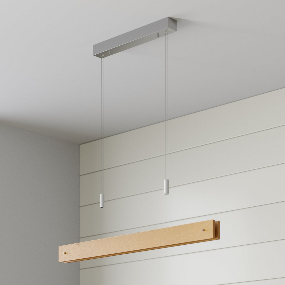 Lucande LED-Holz-Pendelleuchte Karinja Deckenlampe Hängeleuchte Lampe LED Dimmer