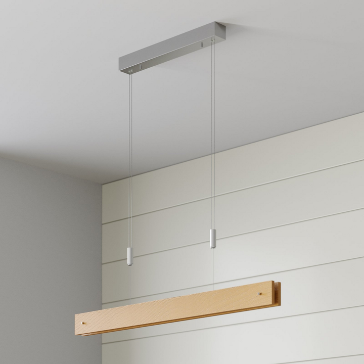 Lucande LED-Holz-Pendelleuchte Karinja Deckenlampe Hängeleuchte Lampe LED Dimmer