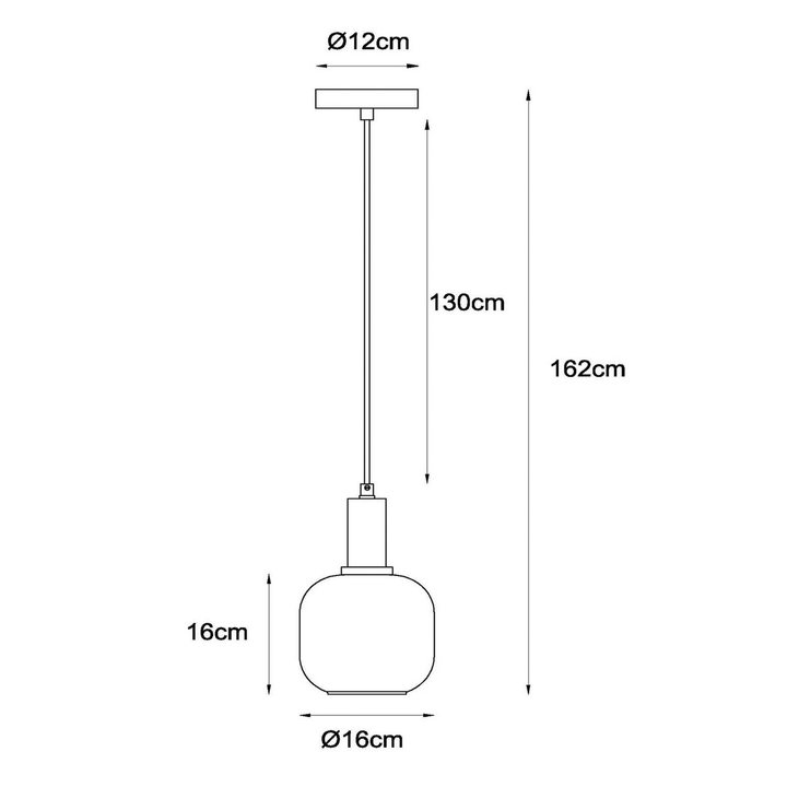 Lucide Pendelleuchte Hängelampe Joanet Glas Rauchgrau 1flammig ø16cm B-Ware - 5411212452641