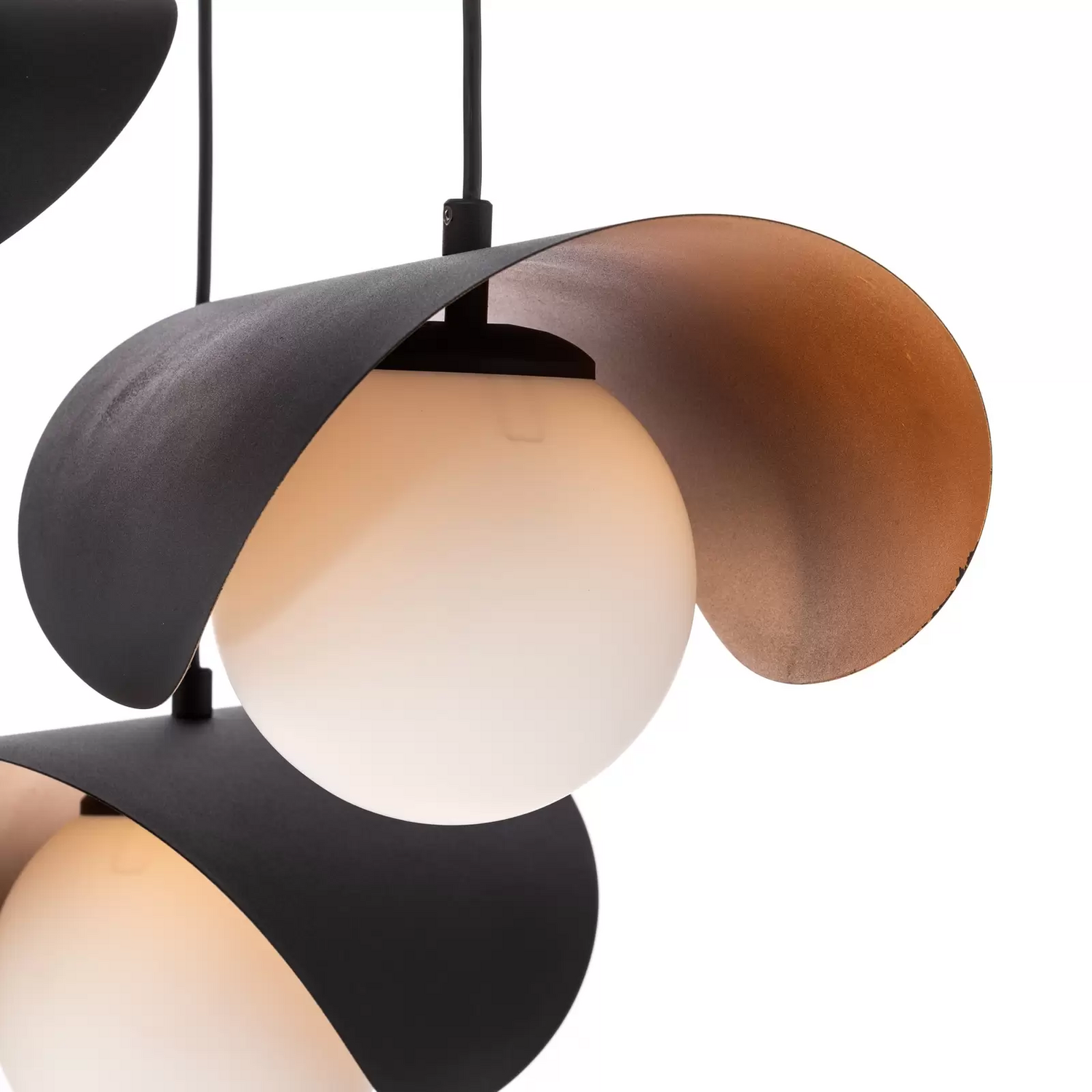 B-Ware Hängelampe Vatoz 6142 3fl Rondell Schwarz Opalglas Hängeleuchte Leuchte Lampe