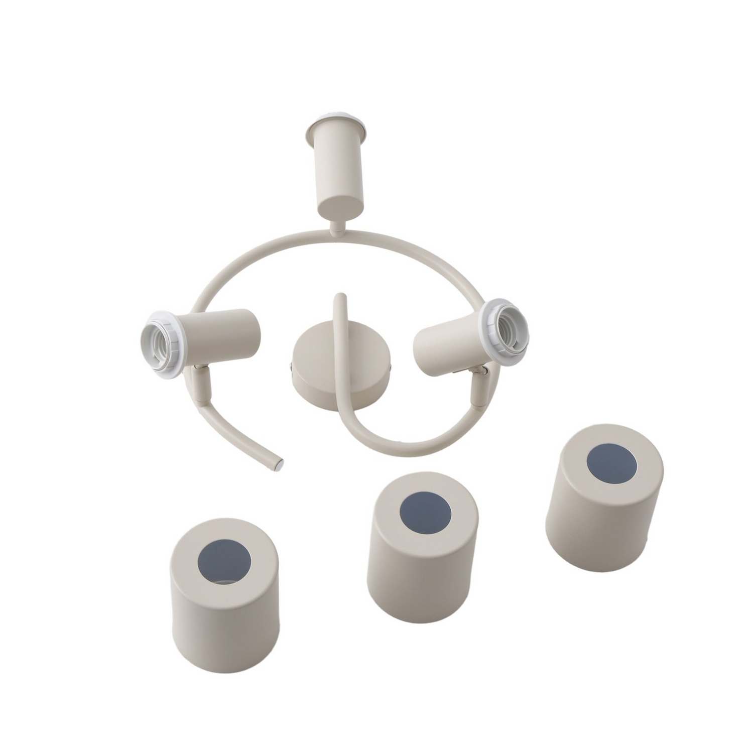 Spot de plafond Lindby Ovelia en fer beige, lampe de plafond, ampoule E27, produit de seconde main.