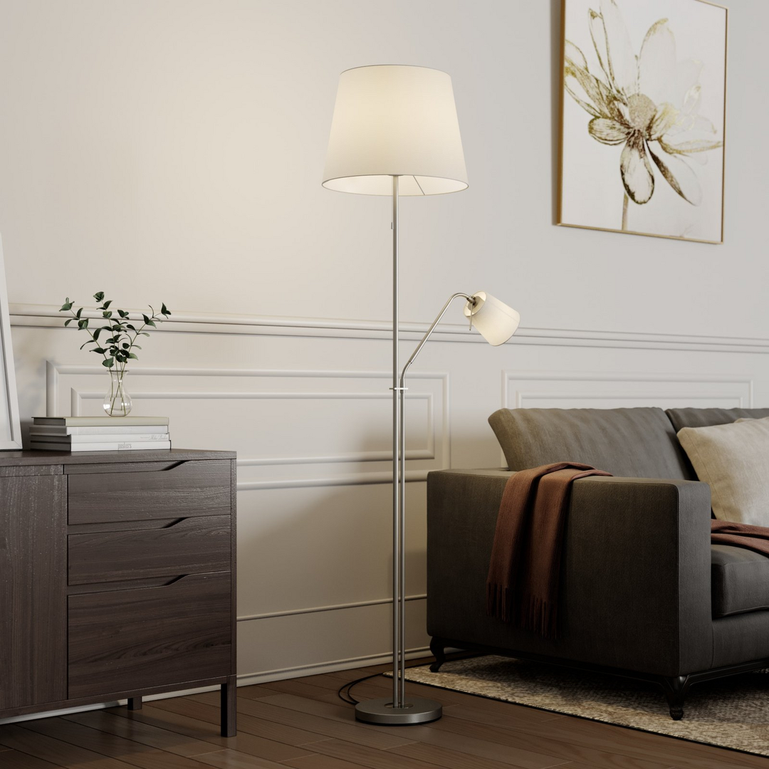 Lindby Nantwin Stehleuchte Stehlampe Standleuchte Standlampe Stoffschirm Weiß300 B-Ware