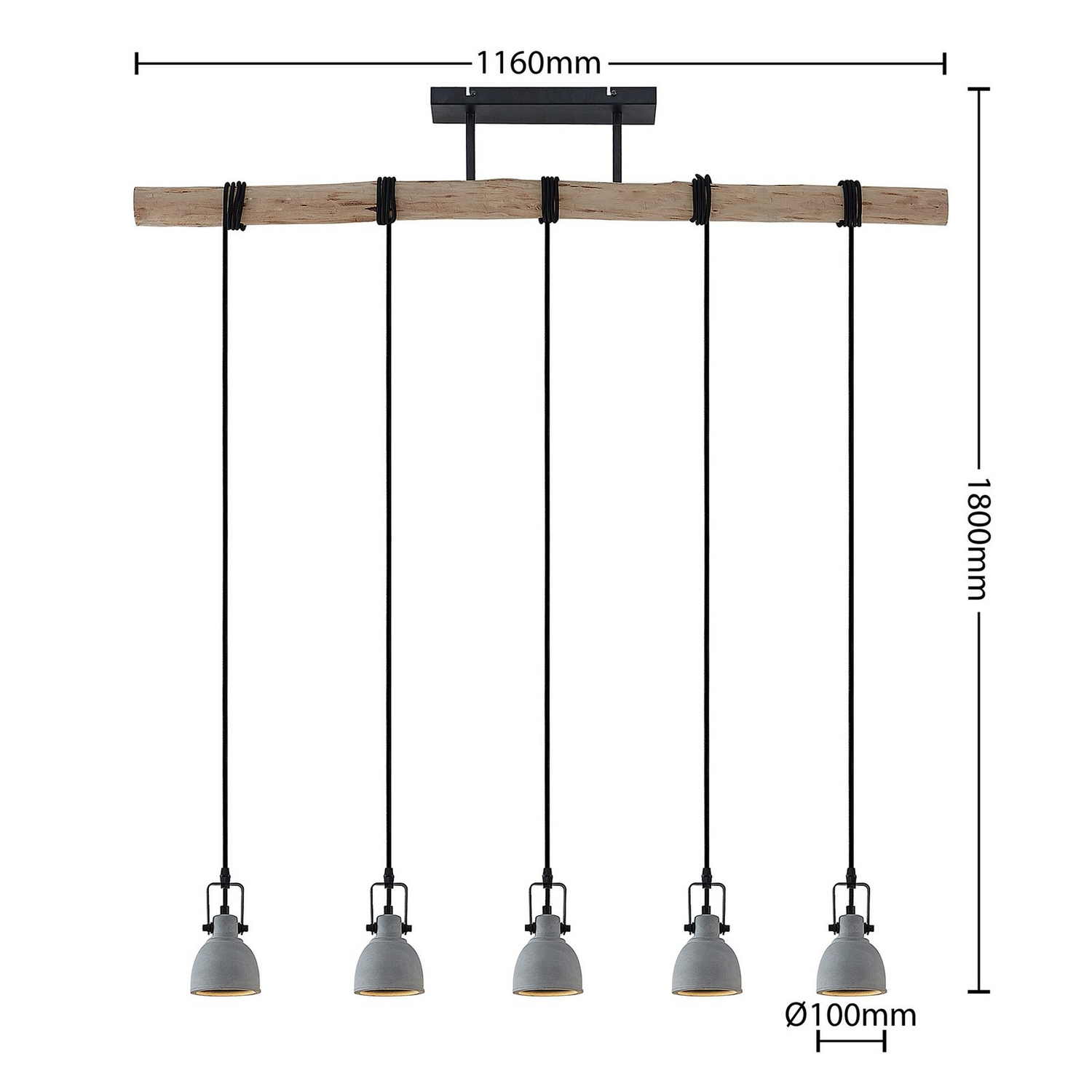 B-Ware Lindby Amilia Hängeleuchte Deckenlampe Pendelleuchte Gu10 Mit Betonschirmen 5 Fl
