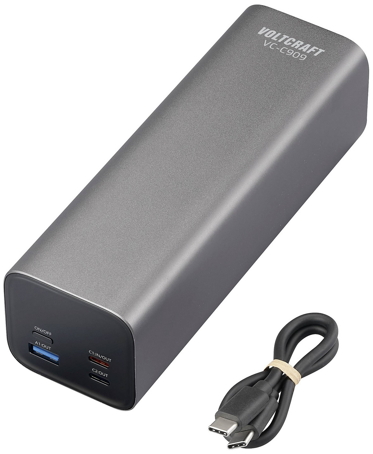B-Ware Voltcraft Vc C909 Powerbank 27000 M Ah Pd 3.1 Li Ion Schwarz Silber Ladestat363