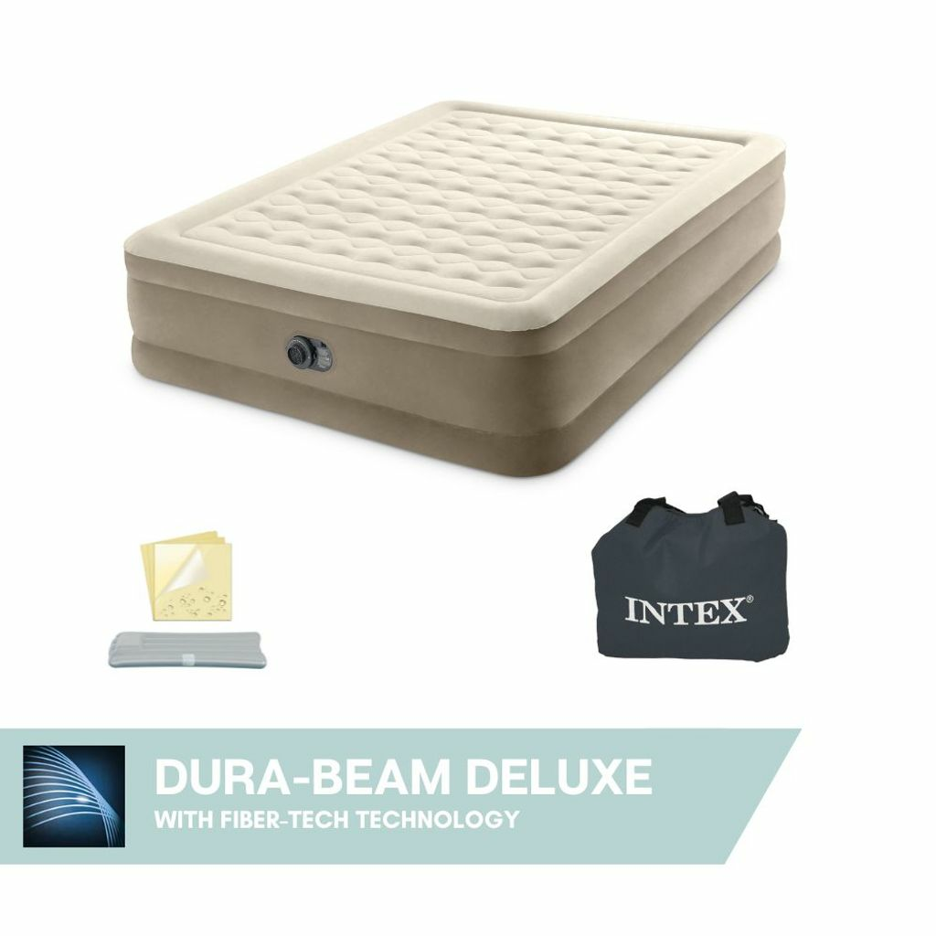 Matelas gonflable Intex Queen Ultra Plush de qualité B avec pompe, 203 x 152 cm, autogonflant, référence 954