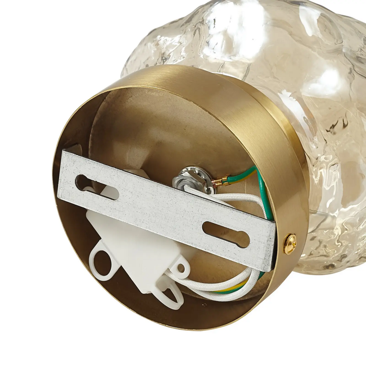 Lindby Wandleuchte Piatra amber messing Glas Ø 16 cm G9 Wandlampe Lampe Leuchte