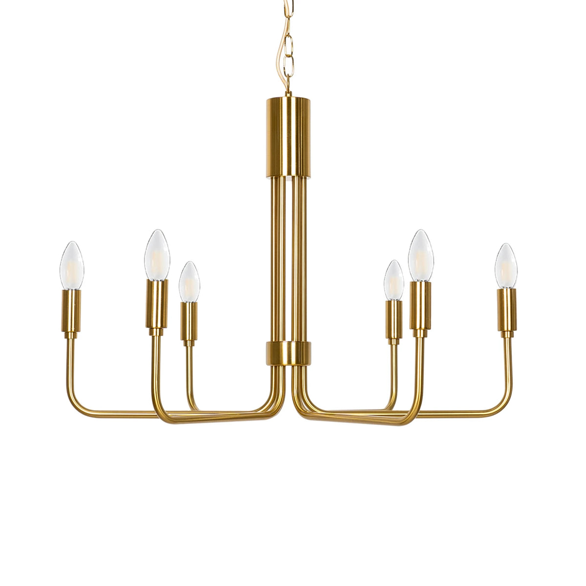 Lindby Kronleuchter Pendelleuchte Elanova messing 6-flammig Ø 70 cm E14 Eisen - 1709965