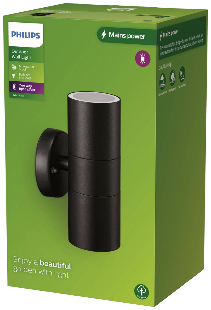 Philips Lighting Kylis 8720169266575 Außenwandleuchte Wandleuchte GU10 Schwarz