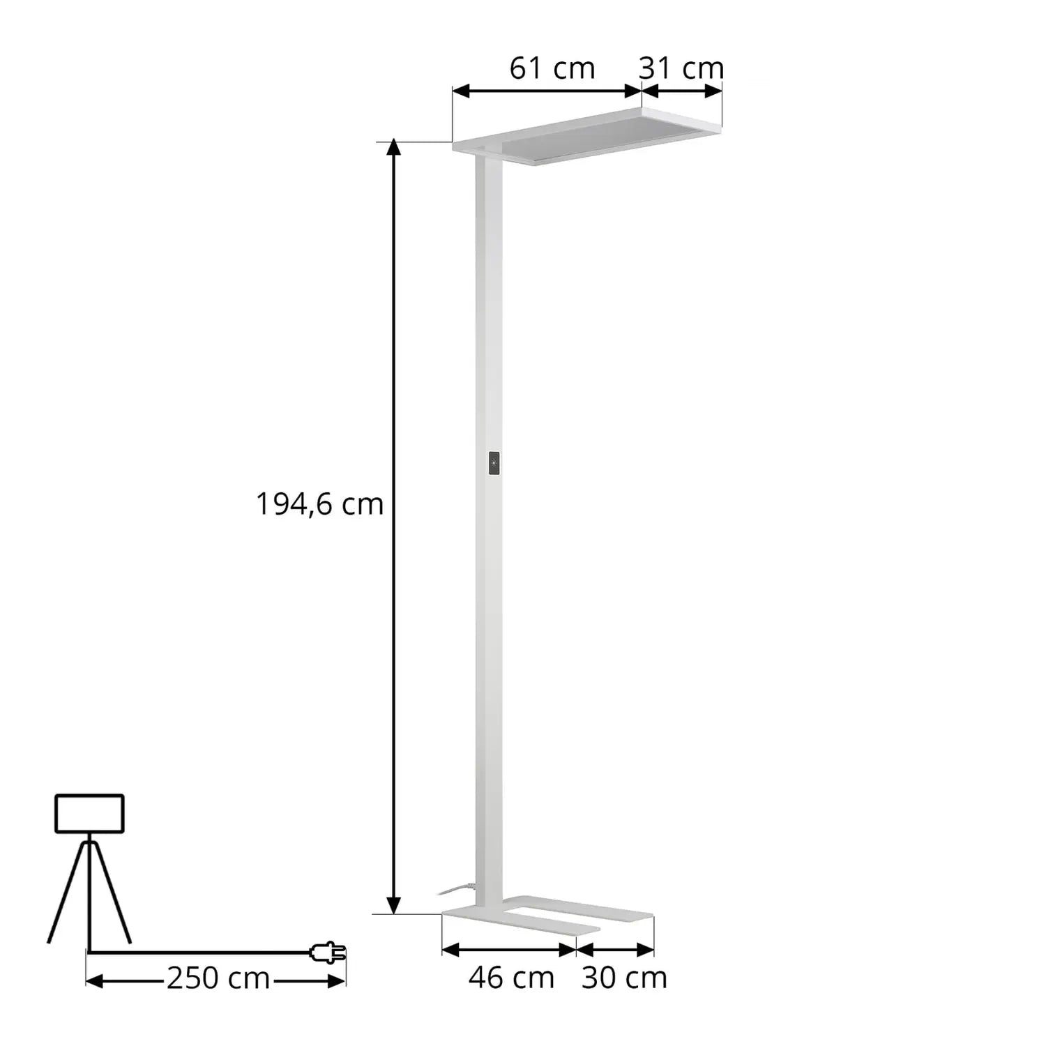 B-Ware Stehleuchte Stehlampe Led Prios Büro Leuchte Lampe Weiß Dimmbar Touchdimmer747 - 4251911755541