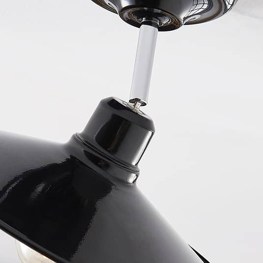 Plafonnier Lindby en métal noir, plafonnier Phinea, lampe de plafond, lampe de rechange (B-Stock) 