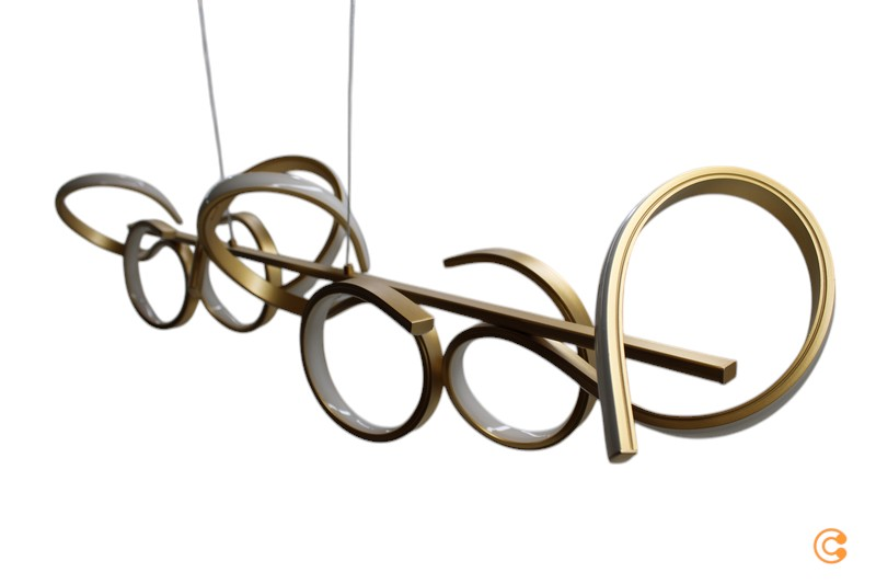 Just Light. Led Pendelleuchte Curls Hängelampe Deckenlampe Led Messing Matt B-Ware - 4043689959890
