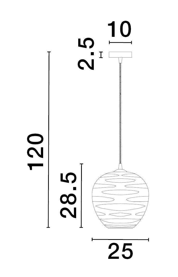 Nova Luce Pendelleuchte Hängeleuchte EVLEEN Schwarz Metall Glas E27 LED 120 cm - 5212017434432