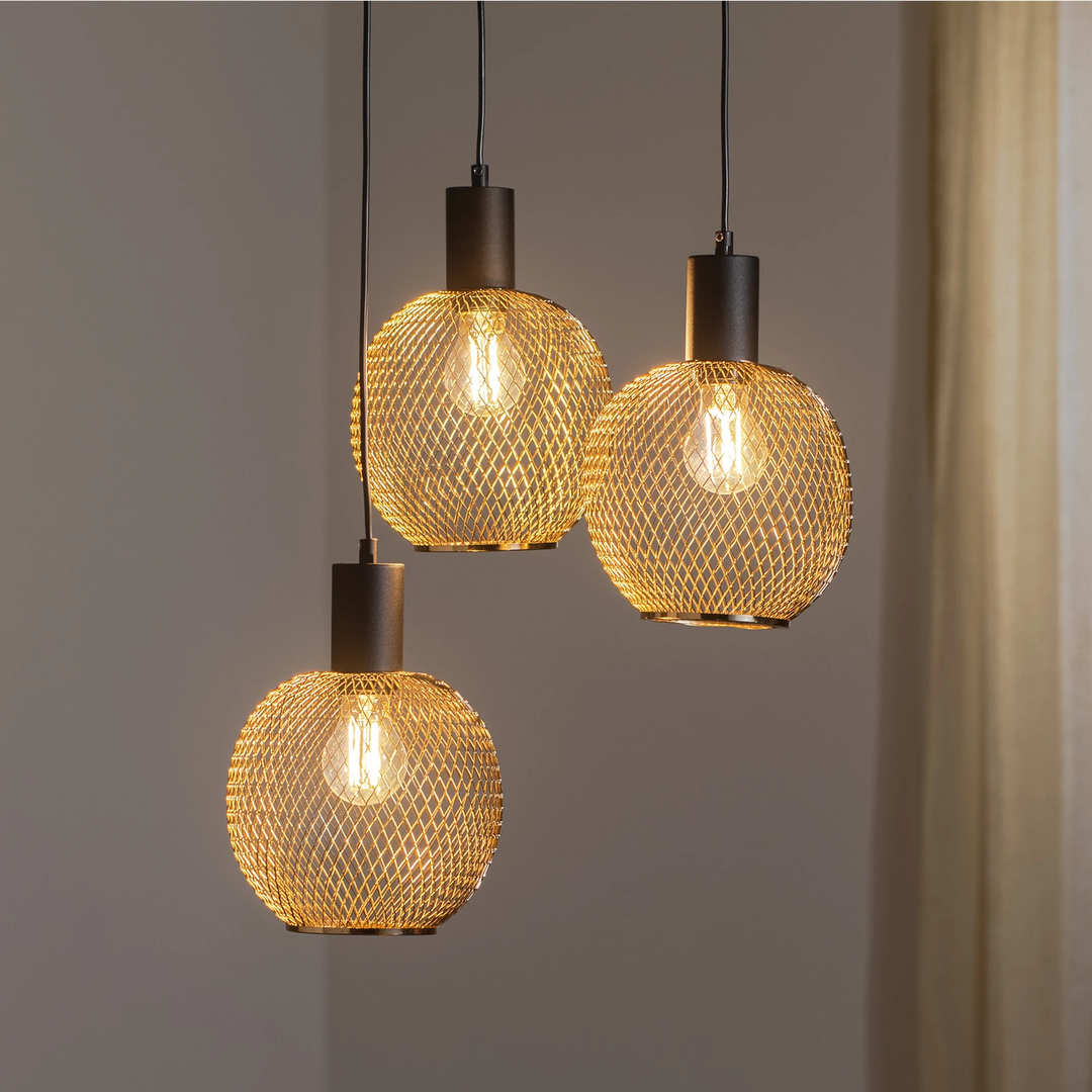 Pendellampe Seka Hängeleuchte Hängelampe Leuchte Lampe Licht Rund Dreiflammig B-Ware - 8698525601653