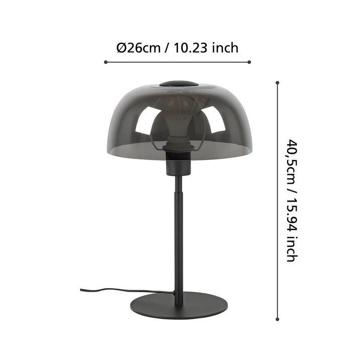 Eglo Tischleuchte Solo 2 Tischlampe Tischlicht Lampe Schwarz Transparent/Schwarz B-Ware - 9008606235346