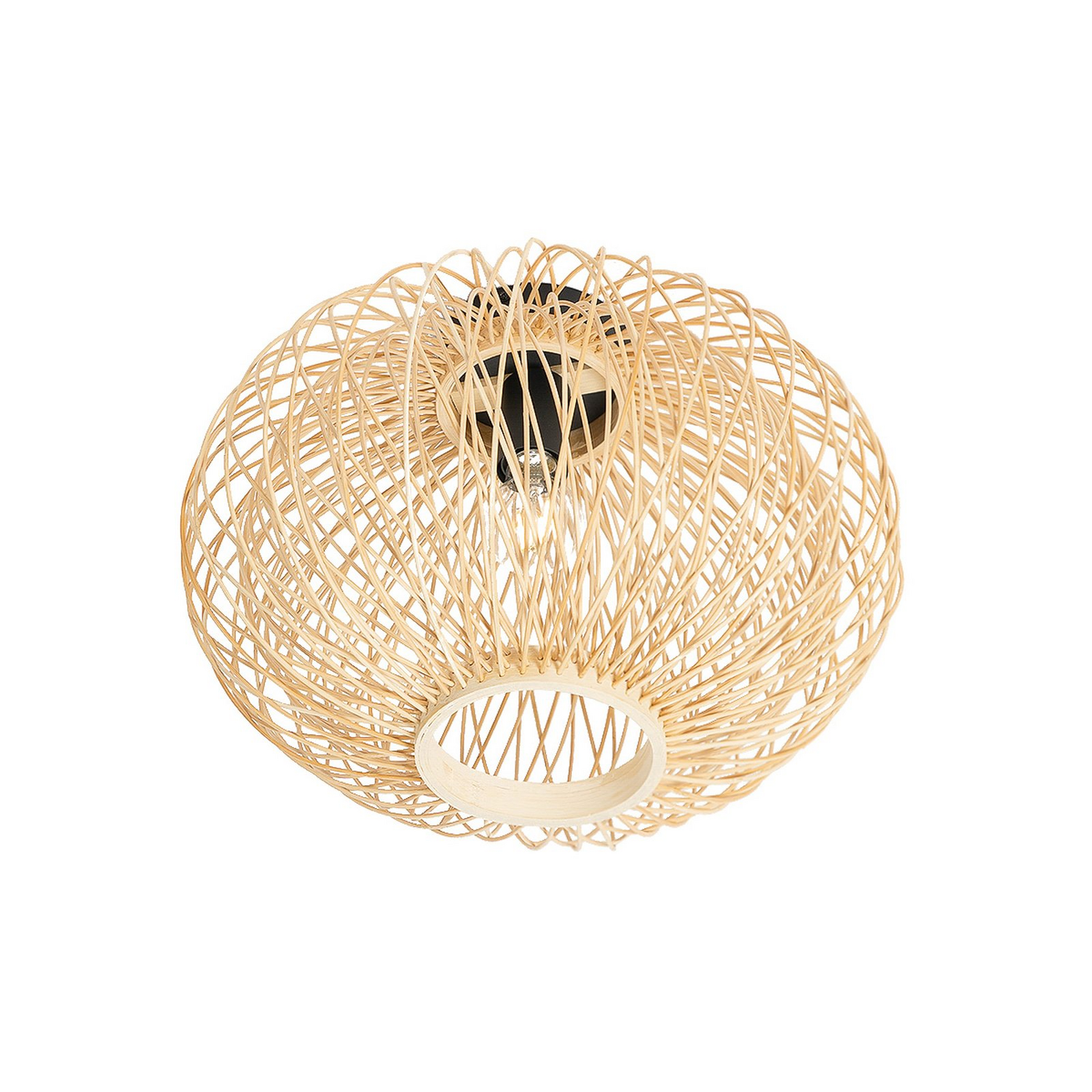 B-Ware Lindby Solvira Deckenlampe Deckenleuchte Deckenlicht Leuchte Bambusgeflecht Rund