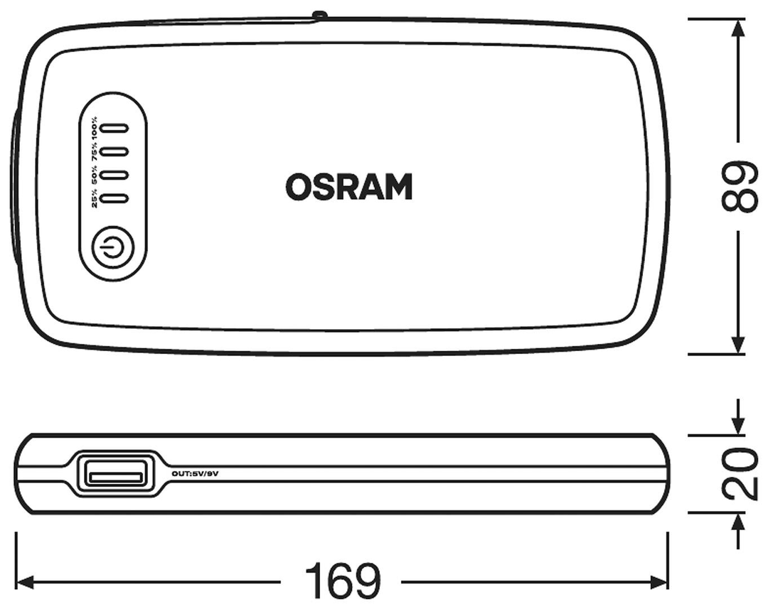 Osram Auto Schnellstartsystem Starthilfe Starthilfestrom Energiestation 12 V 150 A B-Ware