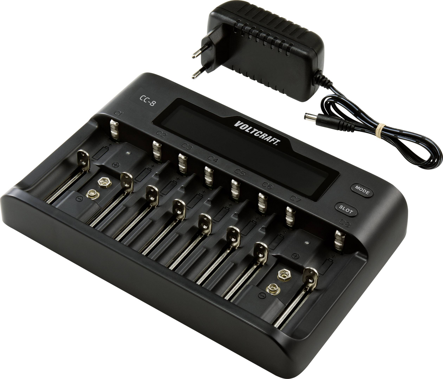 B-Ware Voltcraft Cc 8 Rundzellen Ladegerät Li Ion Li Fe Po Ni Mh Ni Cd A Mignon Micro M894