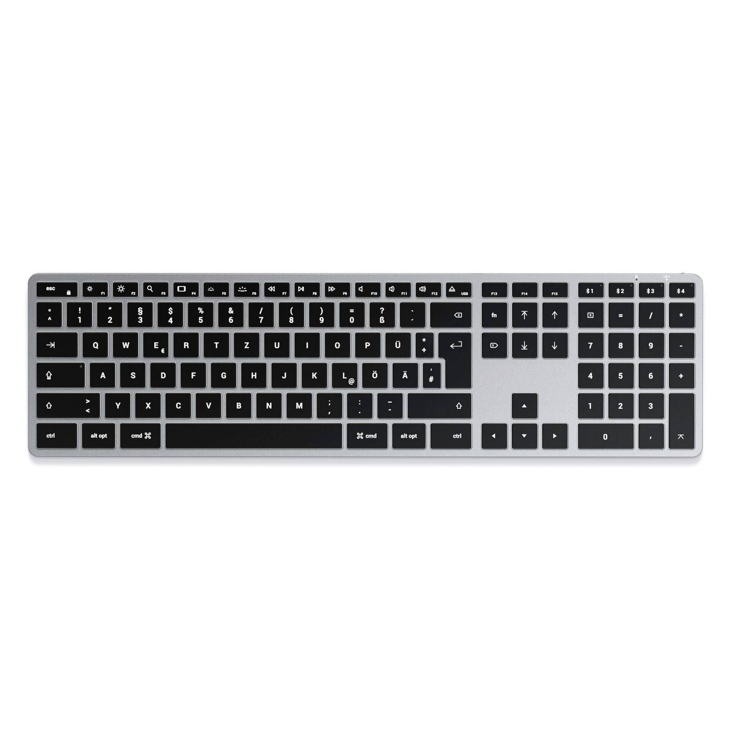 B-Ware Satechi Slim X3 Bluetooth Tastatur Deutsch Qwertz Multimediatasten Beleuchtet