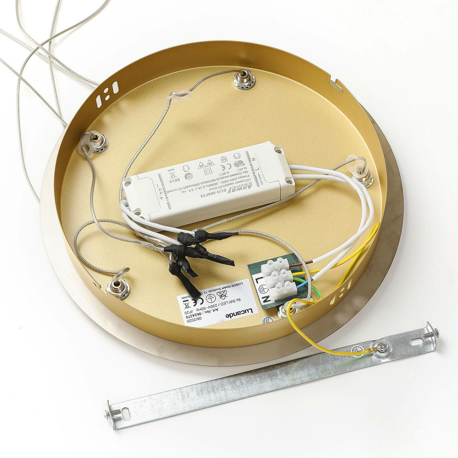 Suspension LED Lucande Hayley, lampe suspendue, plafonnier, 5 lumières, verre G462 (qualité B) 