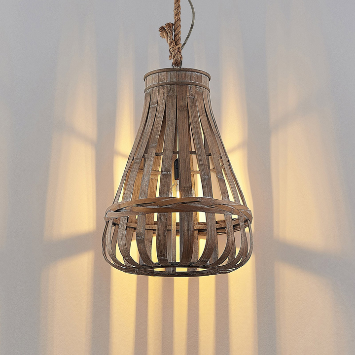 Lindby Haruno Hängeleuchte Aus Rattan 42 Cm Deckenlampe Deckenleuchte Lampe Spot B-Ware