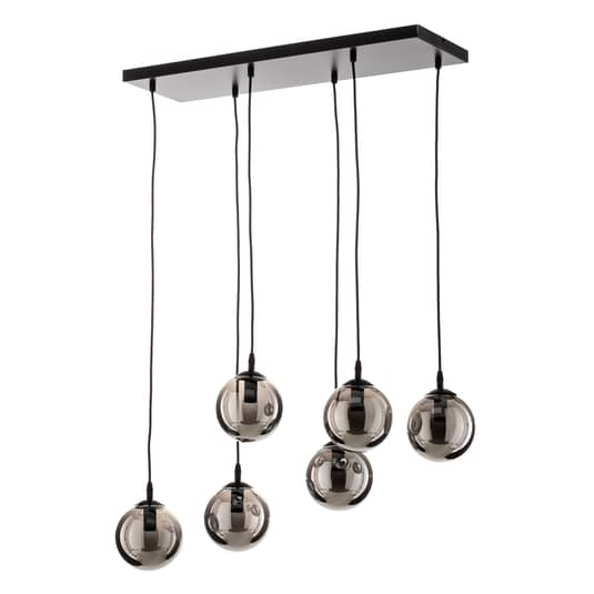 Euluna Hängeleuchte Glassy Hängelampe Deckenlampe Lampe 6 Flg Gerade Glas Grafit B-Ware - 5901738919082